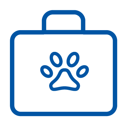 icon of briefcase with paw in middle